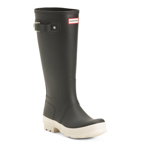 HUNTER Black/white Men's Waterproof Original Tall Boots